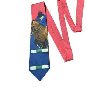 POLO Ralph Lauren show jumping necktie vintage rare silk made by hand